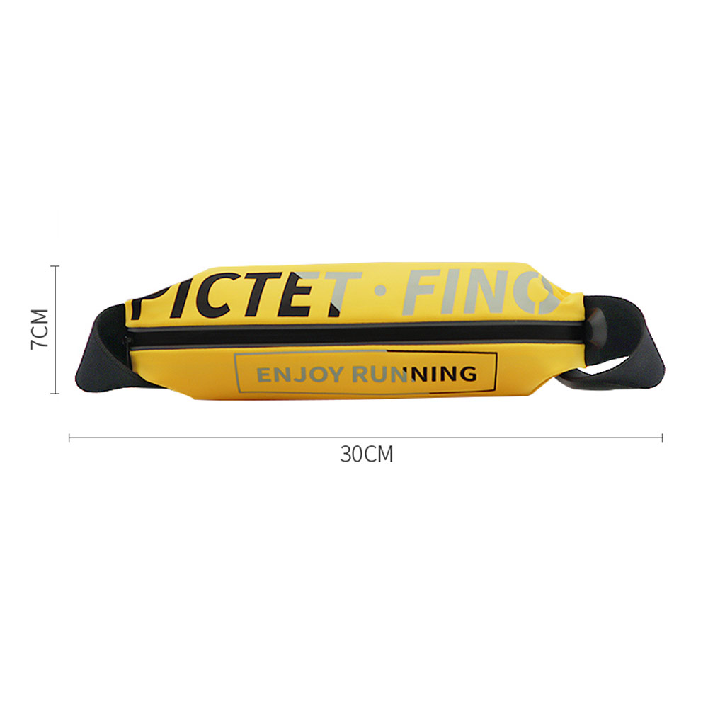 Picture of Pictet Fino Nylon Lycra Elastic Water Splash Proof Sweat Proof Belt Running Belt Waist Bag with Reflective Sticker (Black)