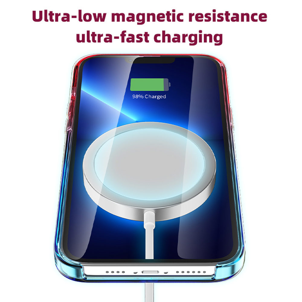 Picture of Apple iPhone 13 Pro Max 6.7 Case | Red Design Selected Cool Trendy Series Magnetic Magsafe Compatible Case for Apple iPhone 13 Pro Max 6.7 (Gradient Pink Blue)