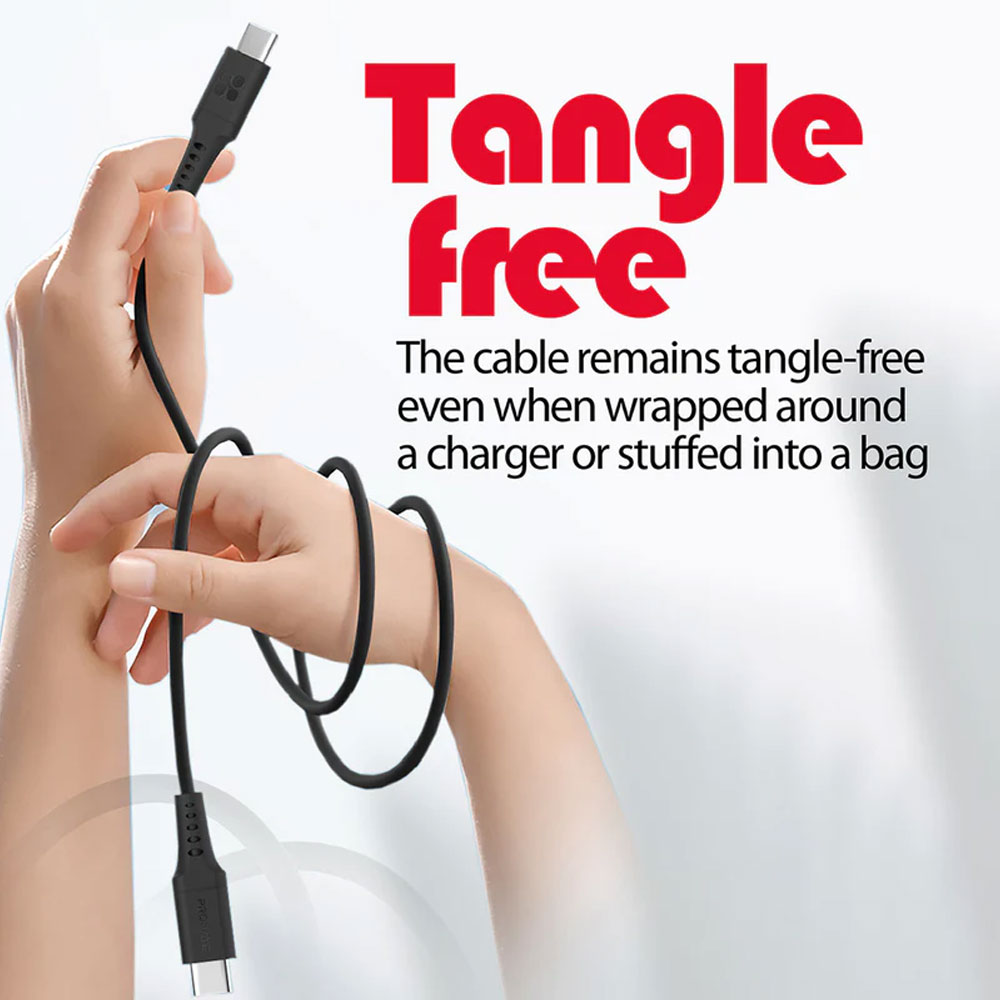 Picture of Promate USB-C Cable Ultra-Fast 60W Power Delivery Type-C Charging Cable with 480Mbps Sync Charge for Smartphone Tablet PowerLink-CC120 (Black)