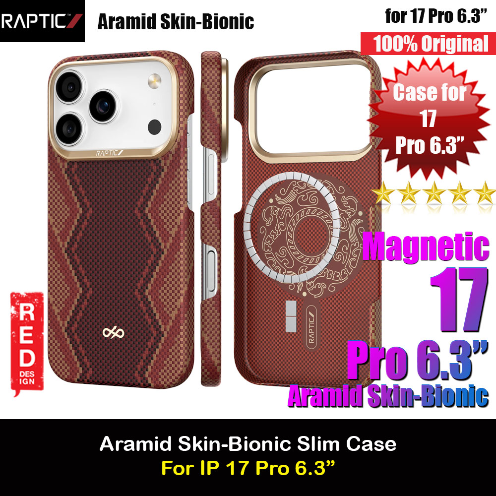 Picture of Raptic Aramid Fibre Bionic Lightweight Ultra Slim Case with Magsafe for iPhone 17 Pro 6.3 (Snake) Apple iPhone 17 Pro 6.3- Apple iPhone 17 Pro 6.3 Cases, Apple iPhone 17 Pro 6.3 Covers, iPad Cases and a wide selection of Apple iPhone 17 Pro 6.3 Accessories in Malaysia, Sabah, Sarawak and Singapore 