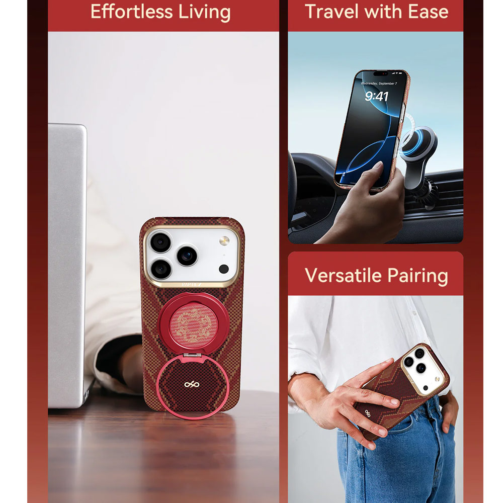 Picture of Apple iPhone 17 Pro 6.3 Case | Raptic Aramid Fibre Bionic Lightweight Ultra Slim Case with Magsafe for iPhone 17 Pro 6.3 (Snake)