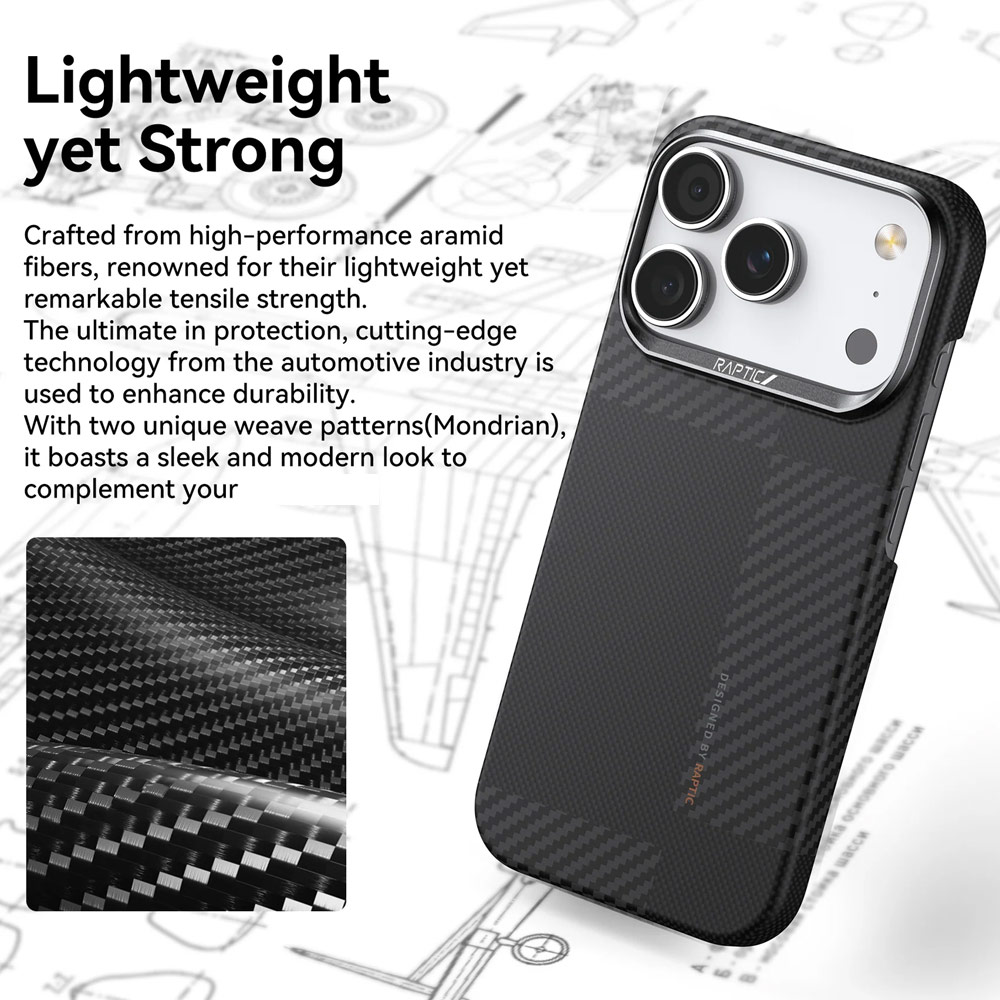 Picture of Apple iPhone 17 Pro Max 6.9 Case | Raptic Aramid Fiber Geotik MgSafe Magnetic Compatible Drop Protection Case for iPhone 17 Pro Max 6.9 (Mondrain)