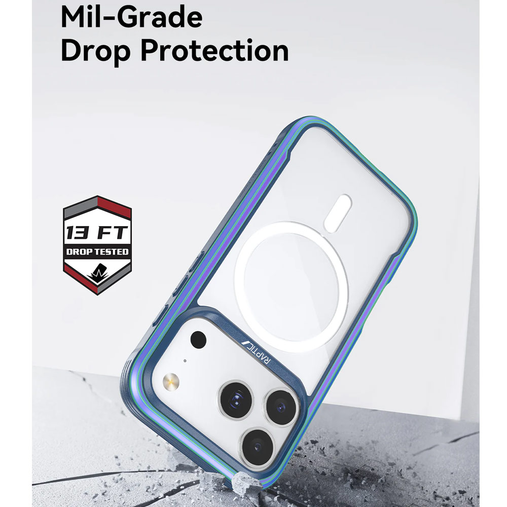 Picture of Apple iPhone 17 Pro Max 6.9 Case | Raptic Shield Classic MgSafe Magnetic Compatible Drop Protection Case for iPhone 17 Pro Max 6.9 (Iridescent)