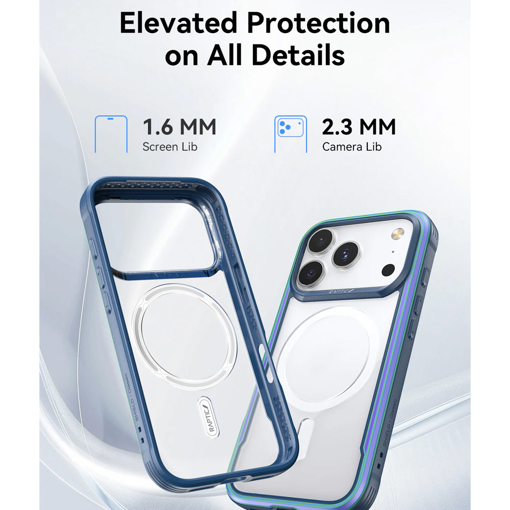 Picture of Apple iPhone 17 Pro Max 6.9 Case | Raptic Shield Classic MgSafe Magnetic Compatible Drop Protection Case for iPhone 17 Pro Max 6.9 (Iridescent)