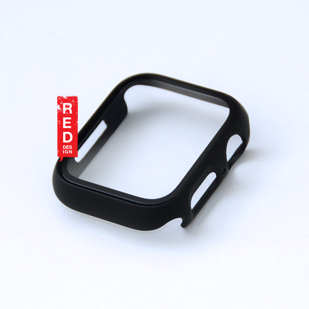 Picture of Apple Watch 45mm Case | Red Design PC and Tempered Glass Full Coverage Case Splash Proof for Apple Watch 45mm Series 7 (Black)