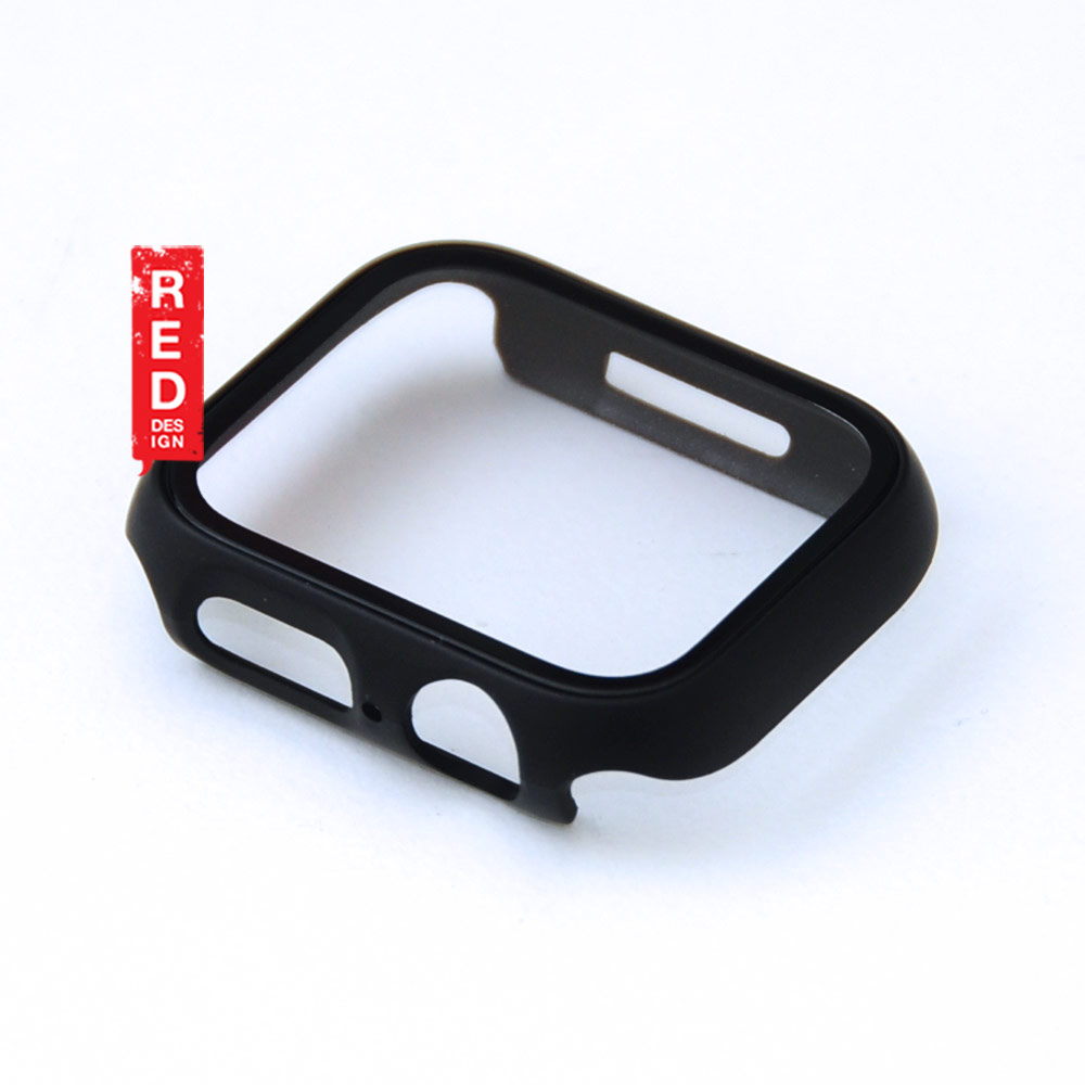 Picture of Apple Watch 45mm Case | Red Design PC and Tempered Glass Full Coverage Case Splash Proof for Apple Watch 45mm Series 7 (Black)