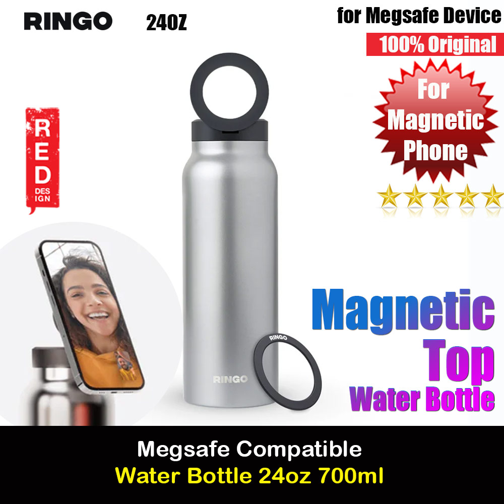 Picture of Ringo Stainless Steel Water Bottle with Magnetic Magsafe Compatible Lid 24oz 700 ml BPA Free (Steel) Red Design- Red Design Cases, Red Design Covers, iPad Cases and a wide selection of Red Design Accessories in Malaysia, Sabah, Sarawak and Singapore 