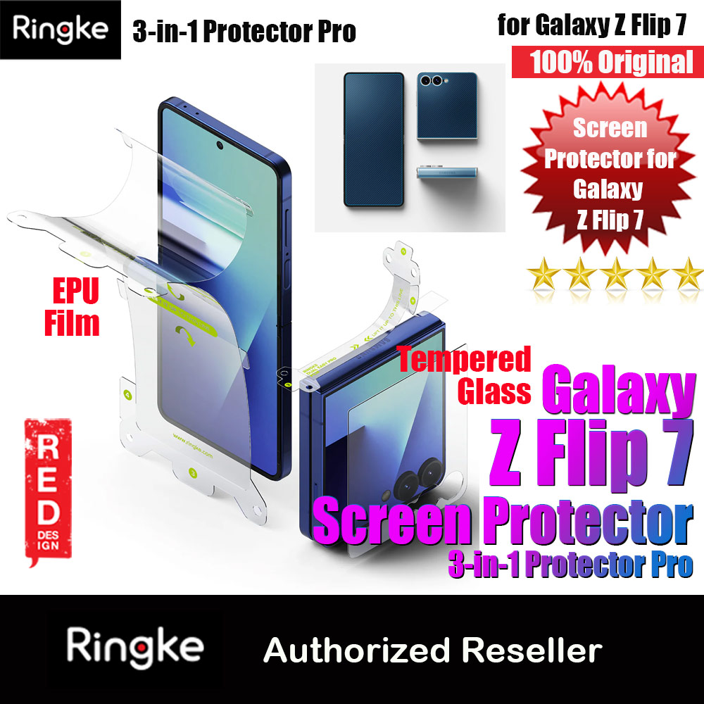 Picture of Ringke 3 in 1 Cover Display Tempered Glass Inner Screen Protector Hinge Protector for Samsung Galaxy Z Flip 7 Samsung Galaxy Z Flip 7- Samsung Galaxy Z Flip 7 Cases, Samsung Galaxy Z Flip 7 Covers, iPad Cases and a wide selection of Samsung Galaxy Z Flip 7 Accessories in Malaysia, Sabah, Sarawak and Singapore 