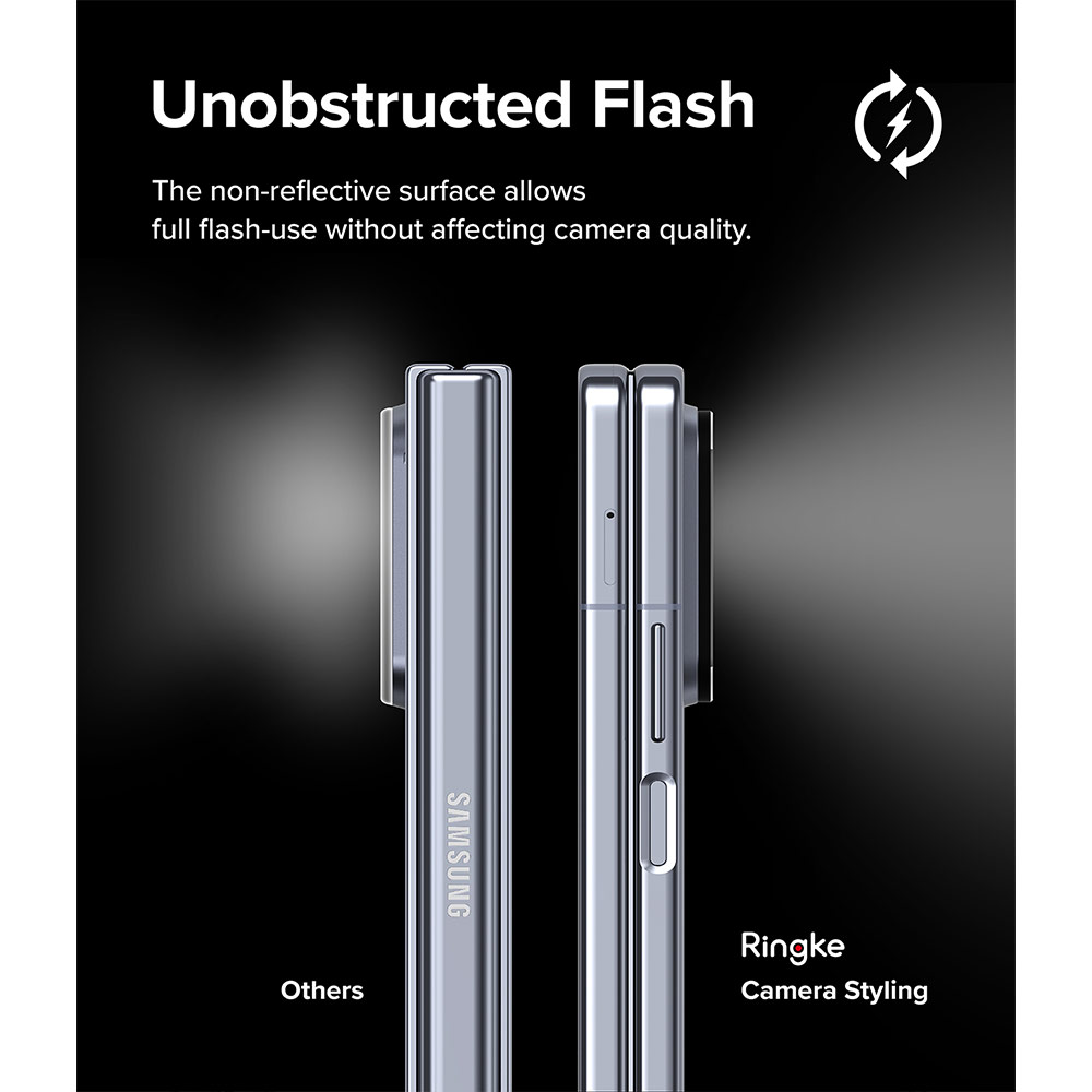 Picture of Samsung Galaxy Z Fold 5  | Ringke Aluminum Camera Styling Camera Lens Protector for Samsung Galaxy Z Fold 5 (Black)