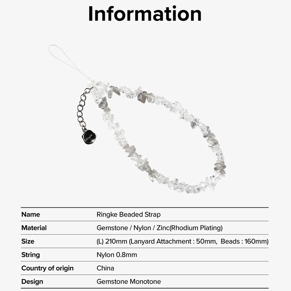 Picture of Ringke Beaded Strap Fashion Beaded Hanging Chain Phone Lanyard Wrist Strap (GEMSTONE MONOTONE)