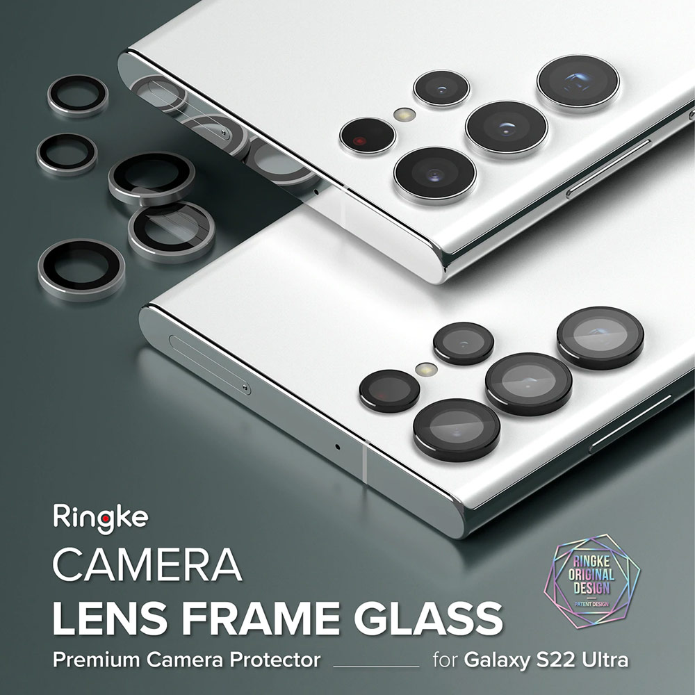 Picture of Samsung Galaxy S22 Ultra 5G 6.8  | Ringke Camera Lens Frame Glass Protector for Samsung Galaxy S22 Ultra (Silver)