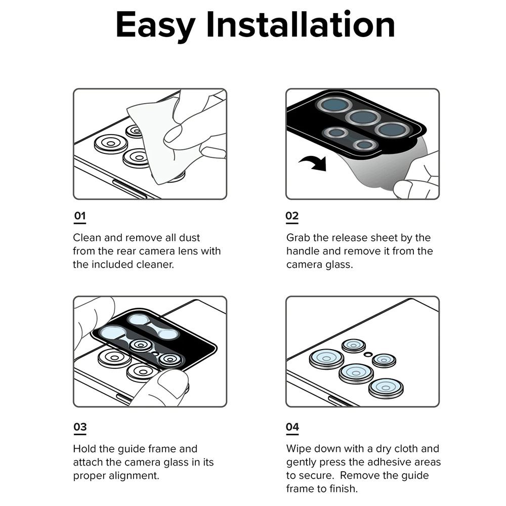 Picture of Samsung Galaxy S22 Ultra 5G 6.8  | Ringke Camera Lens Frame Glass Protector for Samsung Galaxy S22 Ultra (Silver)