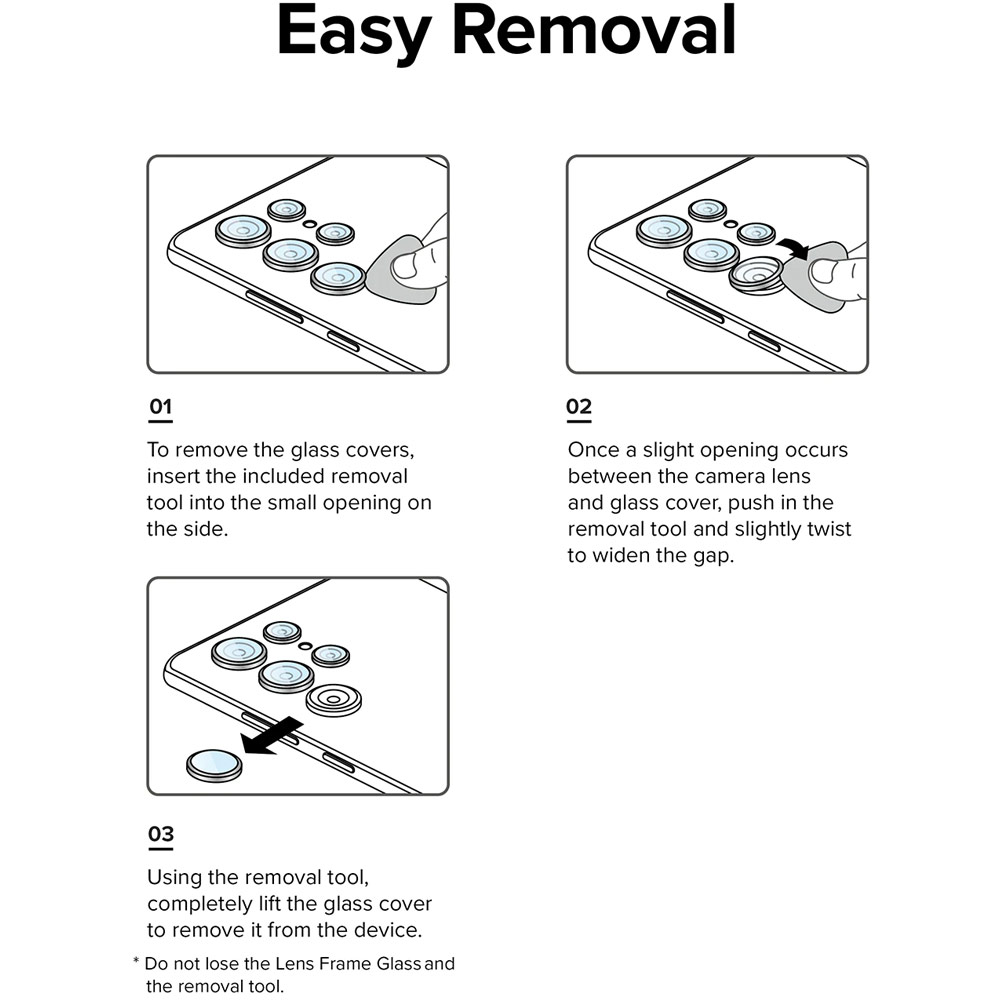 Picture of Samsung Galaxy S22 Ultra 5G 6.8  | Ringke Camera Lens Frame Glass Protector for Samsung Galaxy S22 Ultra (Silver)