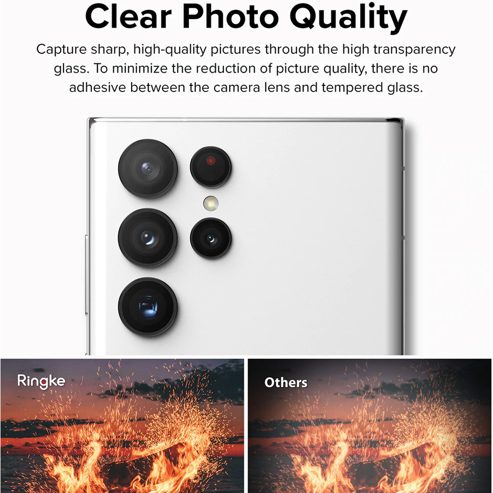 Picture of Samsung Galaxy S22 Ultra 5G 6.8  | Ringke Camera Lens Frame Glass Protector for Samsung Galaxy S22 Ultra (Silver)