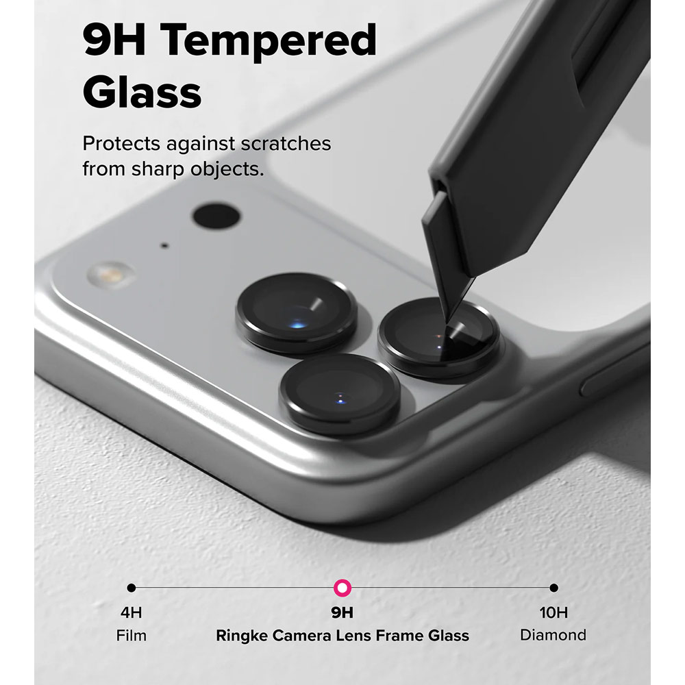 Picture of Apple iPhone 17 Pro 6.3  | Ringke Camera Lens Frame Glass Protector with Easy Installation for iPhone 17 Pro Max 6.9 iPhone 17 Pro 6.3 (Black)