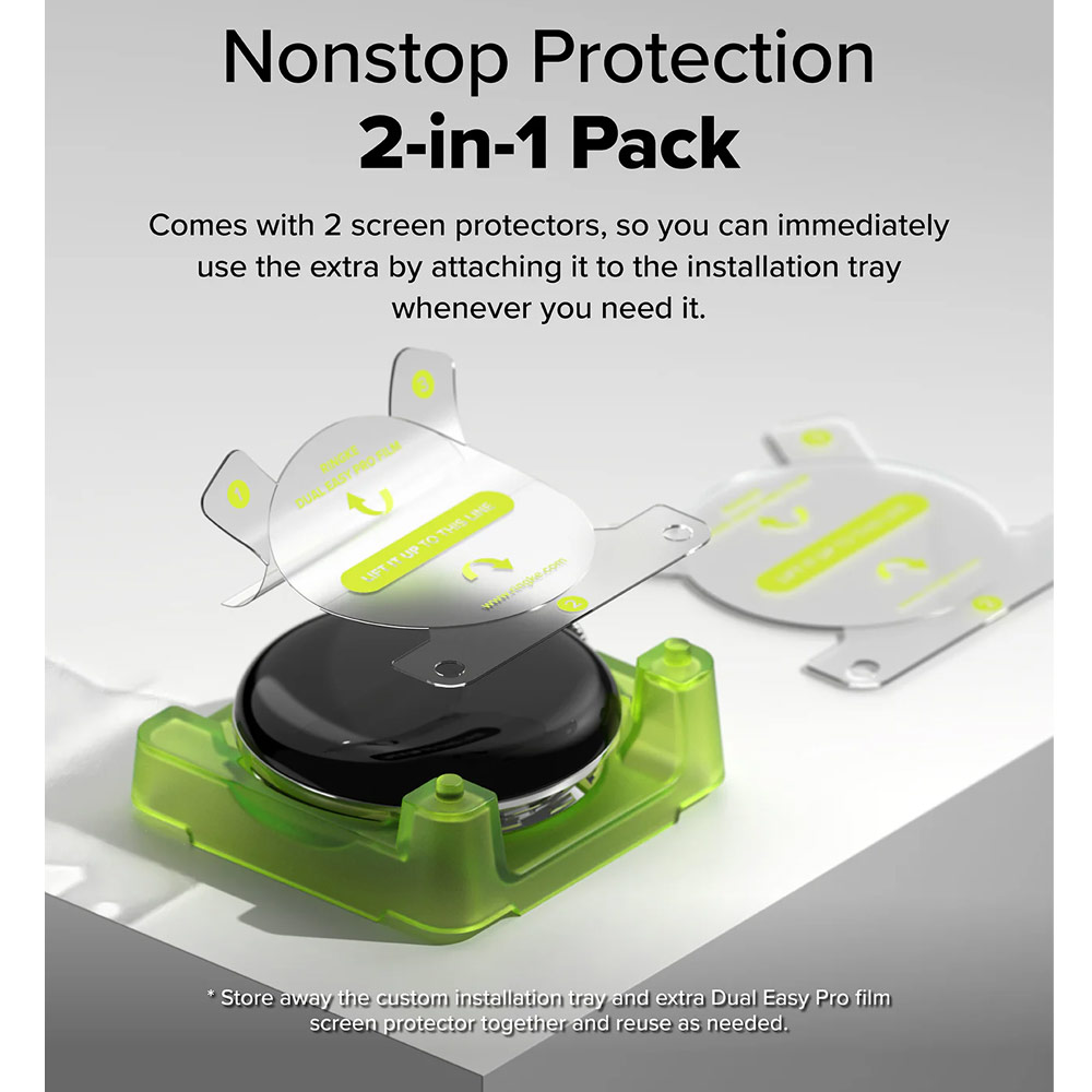 Picture of Google Pixel Watch 41mm Screen Protector | Ringke Screen Protector Dual Easy Film Pro High Quality EPU Self Healing Anti Finger Print Soft Screen Protector for Google Pixel Watch 4 41mm (Clear) 2pcs