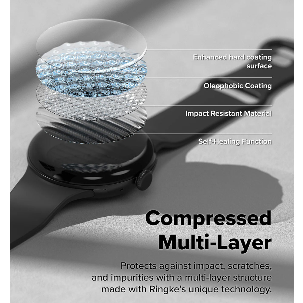 Picture of Google Pixel Watch 41mm Screen Protector | Ringke Screen Protector Dual Easy Film Pro High Quality EPU Self Healing Anti Finger Print Soft Screen Protector for Google Pixel Watch 4 41mm (Clear) 2pcs