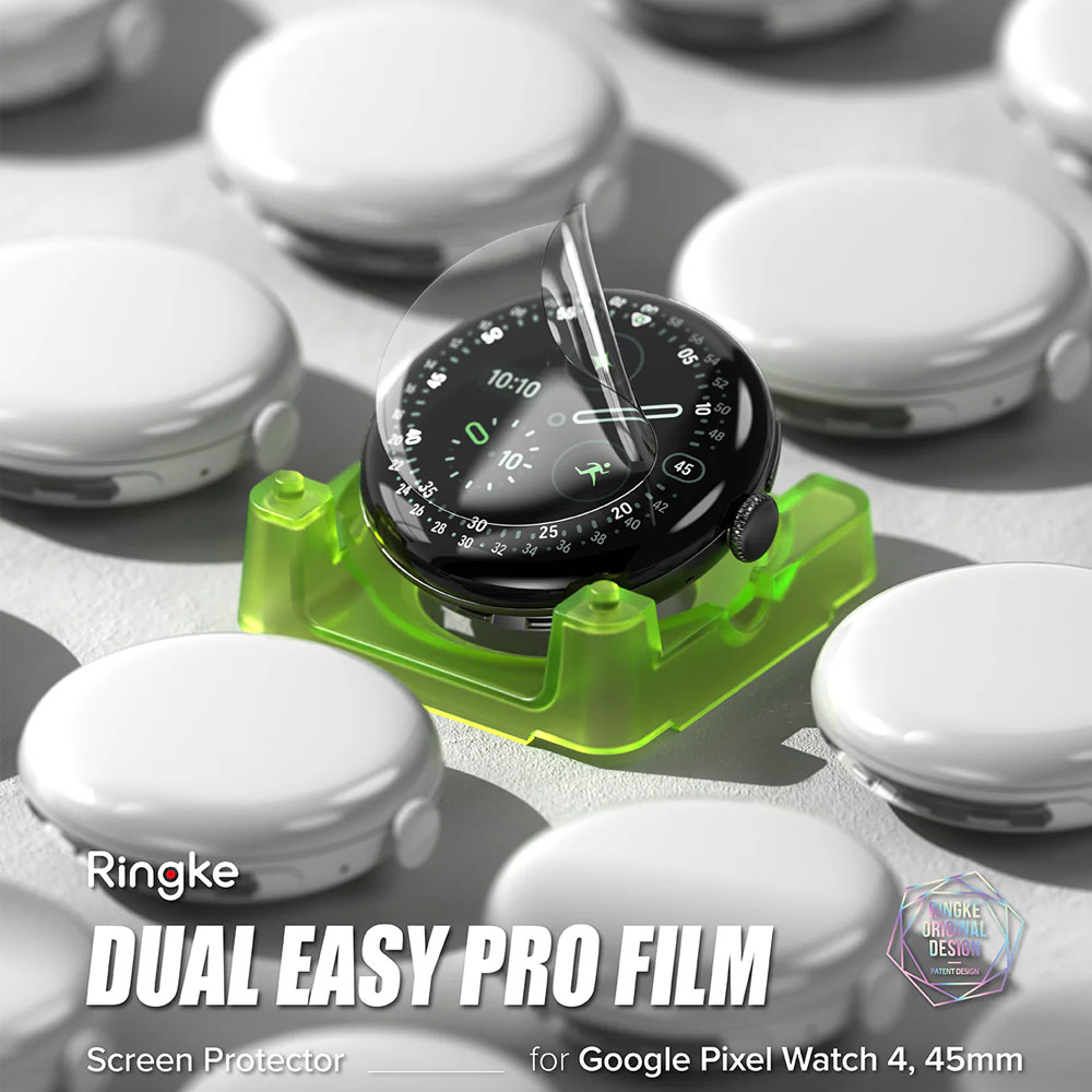 Picture of Google Pixel Watch 4 45mm Screen Protector | Ringke Screen Protector Dual Easy Film Pro High Quality EPU Self Healing Anti Finger Print Soft Screen Protector for Google Pixel Watch 4 45mm (Clear) 2pcs