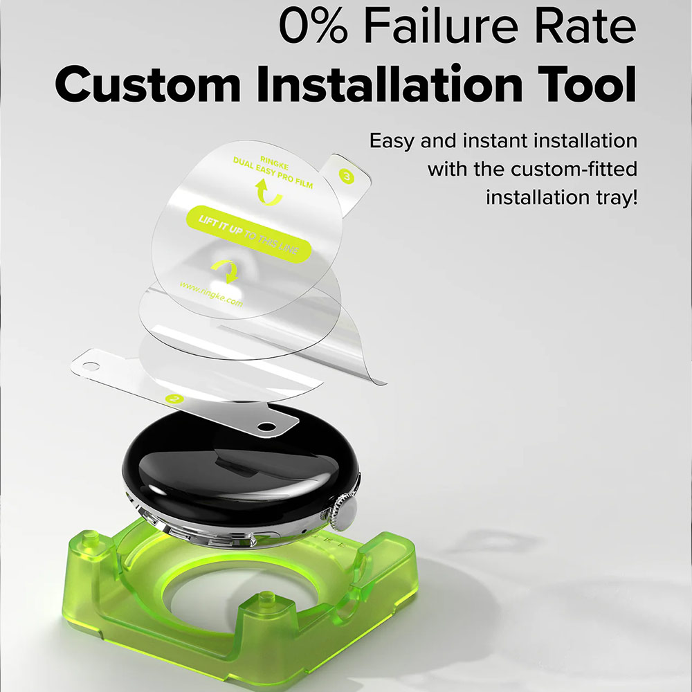 Picture of Google Pixel Watch 4 45mm Screen Protector | Ringke Screen Protector Dual Easy Film Pro High Quality EPU Self Healing Anti Finger Print Soft Screen Protector for Google Pixel Watch 4 45mm (Clear) 2pcs