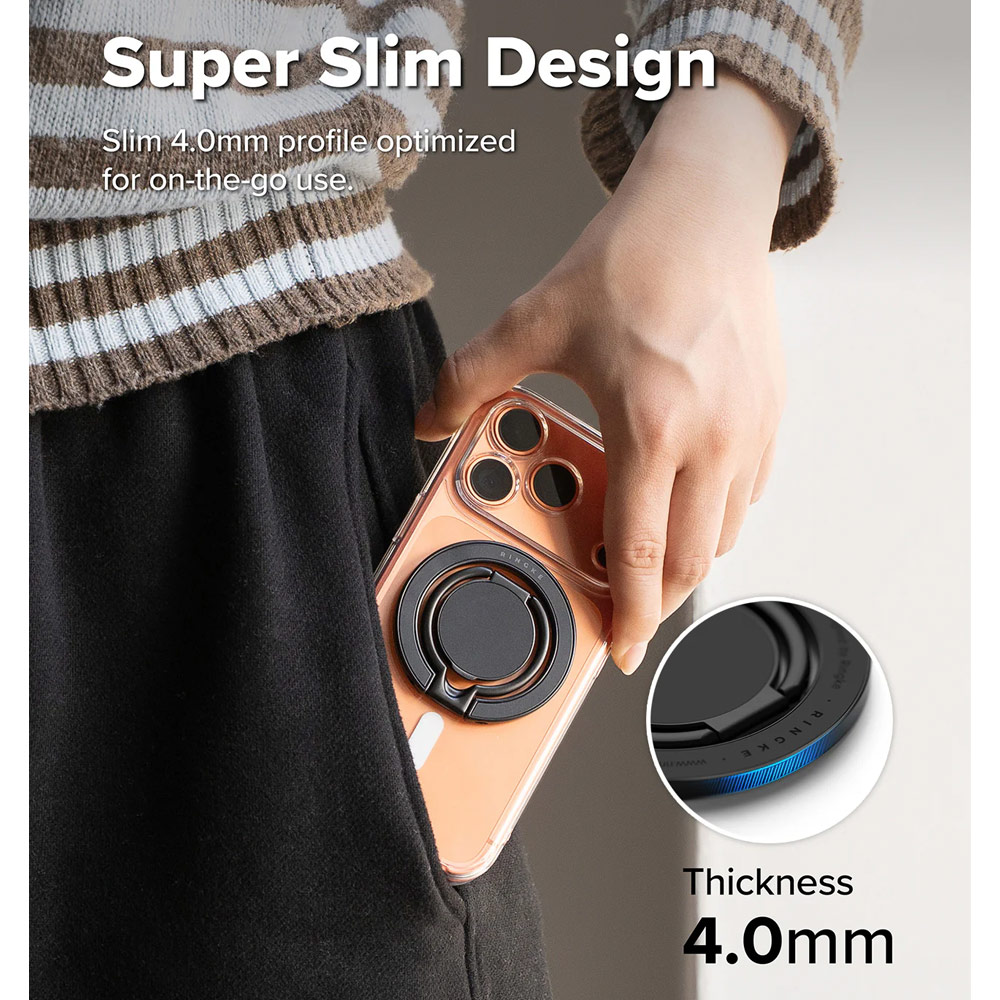 Picture of Ringke Dual Magnetic Smart Holder Phone Grip and Kickstand Stand Zinc Alloy (Black)