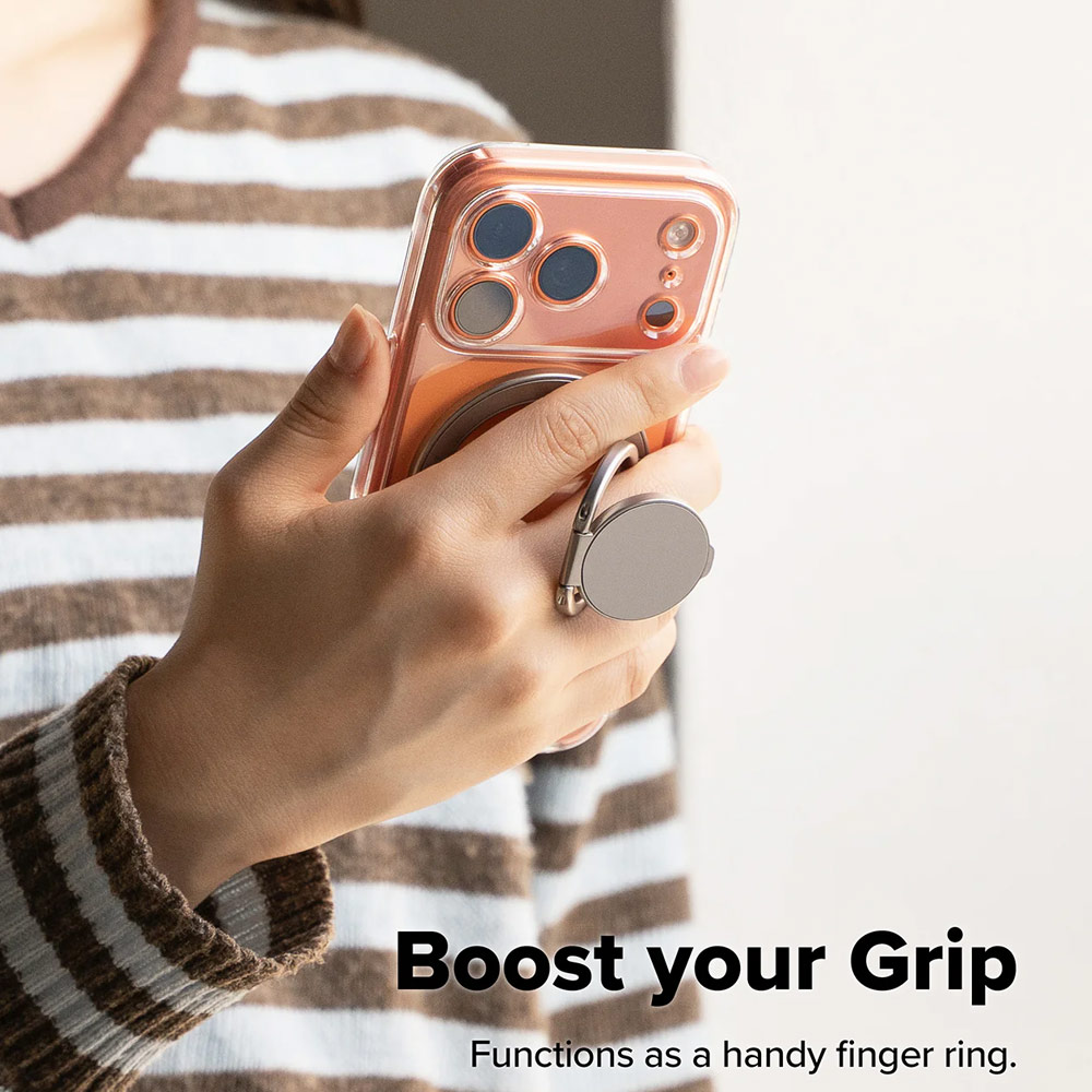 Picture of Ringke Dual Magnetic Smart Holder Phone Grip and Kickstand Stand Zinc Alloy (Satin Silver)