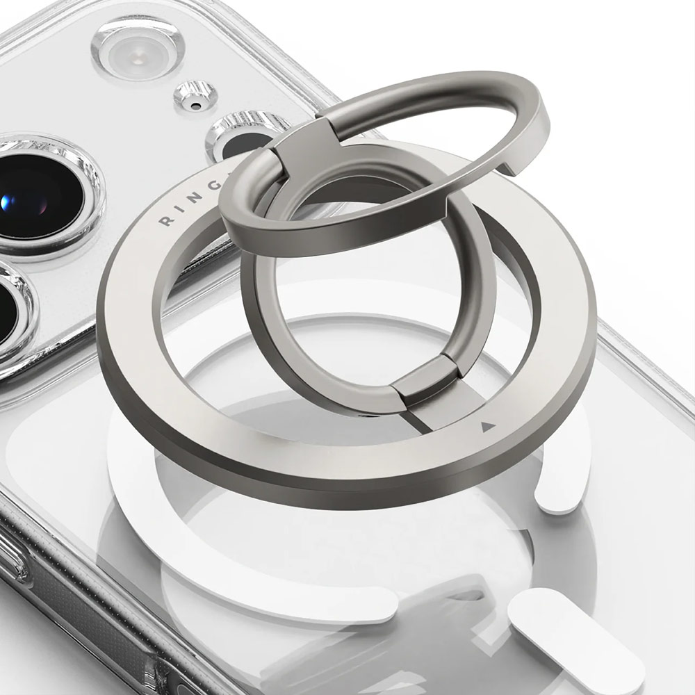 Picture of Ringke Dual Magnetic Smart Ring Phone Grip and Kickstand Stand Zinc Alloy (Satin Silver)