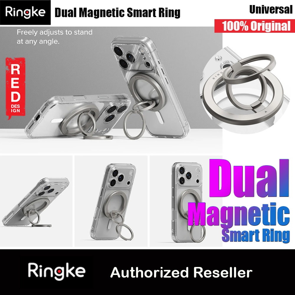 Picture of Ringke Dual Magnetic Smart Ring Phone Grip and Kickstand Stand Zinc Alloy (Satin Silver) Red Design- Red Design Cases, Red Design Covers, iPad Cases and a wide selection of Red Design Accessories in Malaysia, Sabah, Sarawak and Singapore 