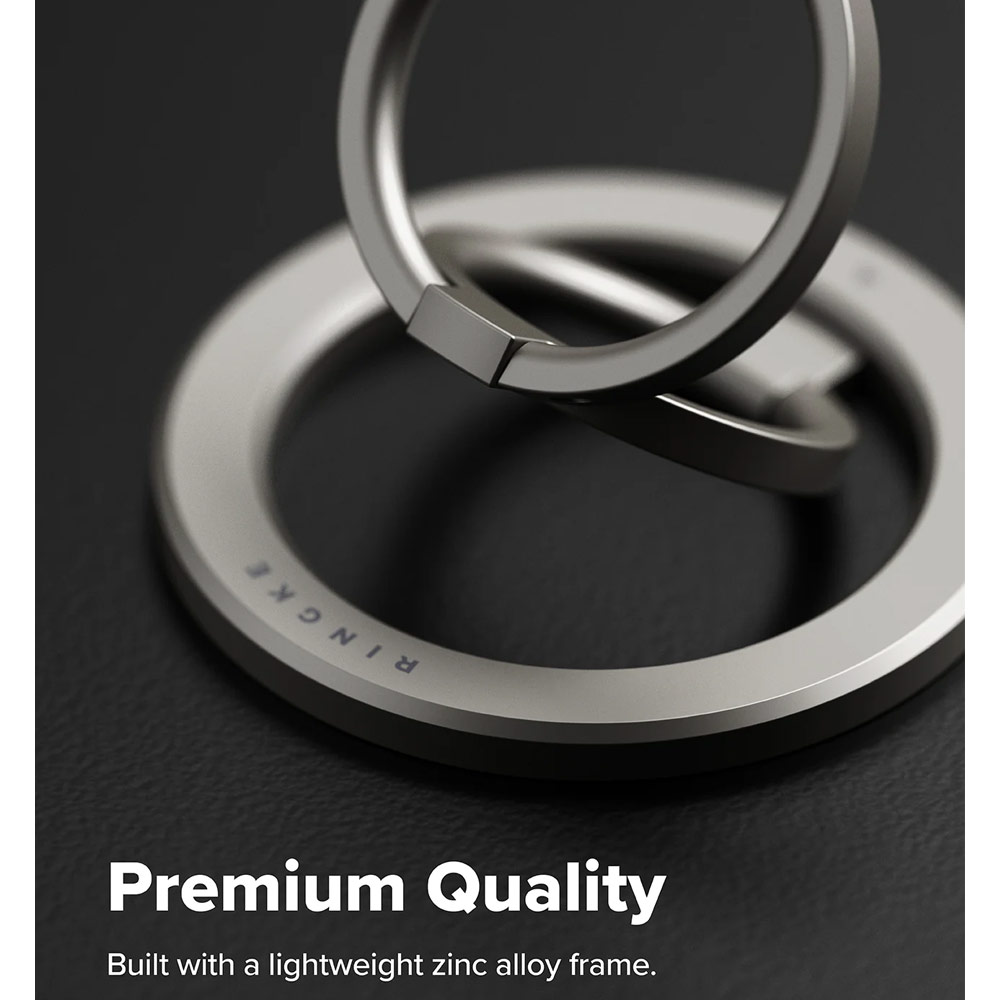 Picture of Ringke Dual Magnetic Smart Ring Phone Grip and Kickstand Stand Zinc Alloy (Satin Silver)