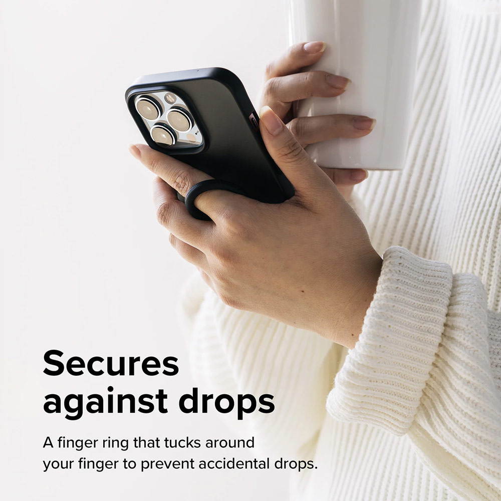 Picture of Ringke Finger Ring Strap for Smartphone Case Strap Camera Strap Airpods Pro Airpods 3 Strap (Black and Pink Sand)