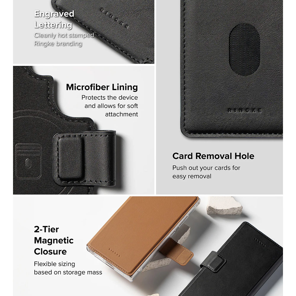 Picture of Samsung Galaxy S25 Ultra  | Ringke Folio Grip Wallet Magnetic Flip Cover Card Holder for Samsung Galaxy S25 Ultra (Black)