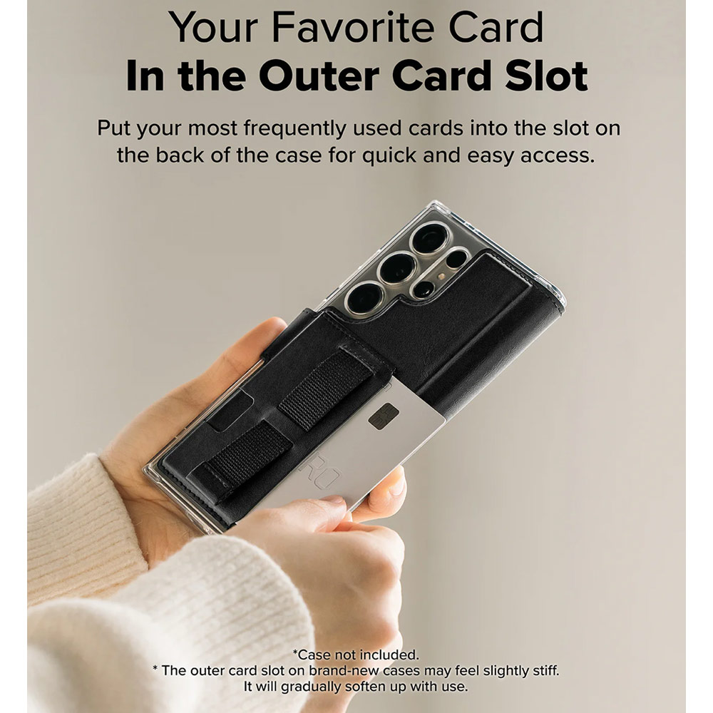 Picture of Samsung Galaxy S25 Ultra  | Ringke Folio Grip Wallet Magnetic Flip Cover Card Holder for Samsung Galaxy S25 Ultra (Black)