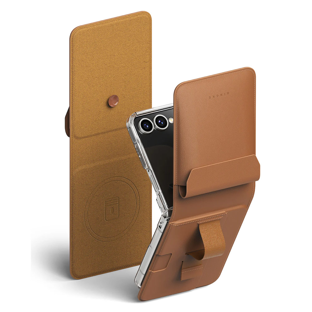 Picture of Samsung Galaxy Z Flip 7  | Ringke Folio Grip Wallet Magnetic for Samsung Galaxy Z Flip 7 (Brown)