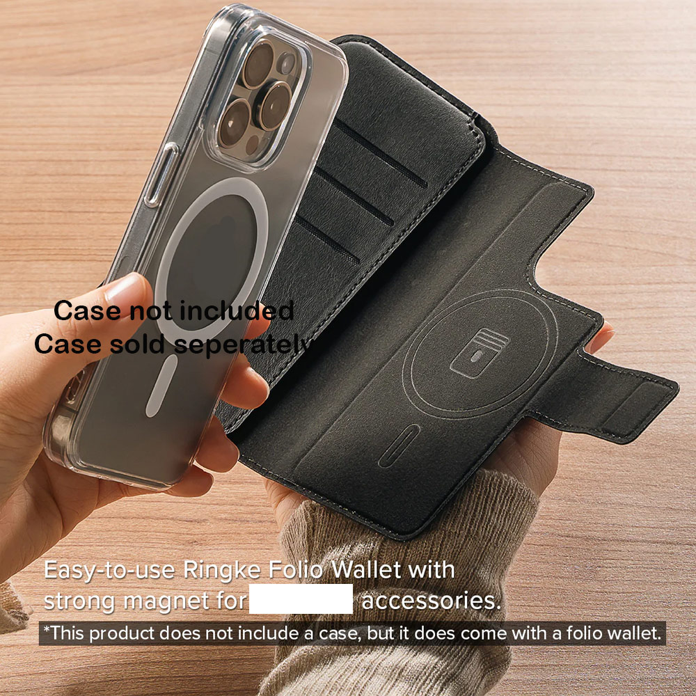 Picture of Apple iPhone 15 Plus 6.7 | Ringke Folio Wallet Magnetic Flip Cover Card Holder for iPhone 16 Pro Max iPhone 16 Plus (Black)