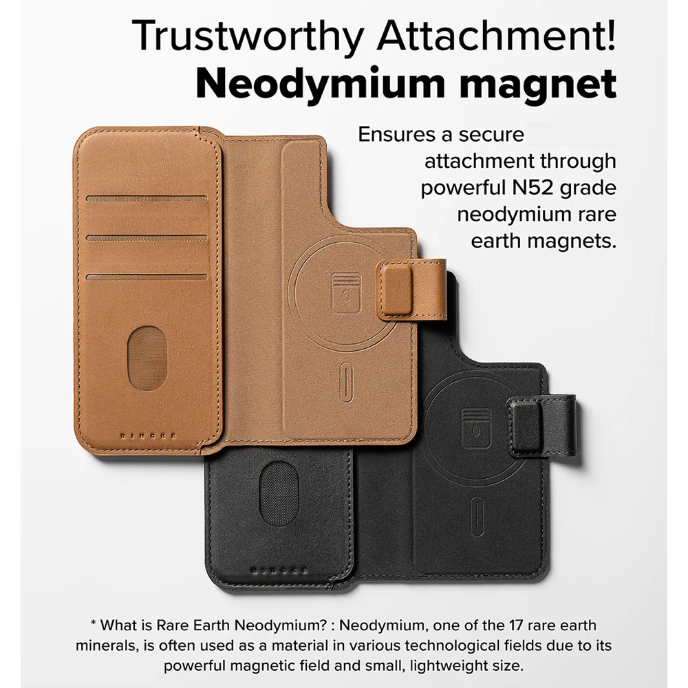 Picture of Apple iPhone 15 Plus 6.7 | Ringke Folio Wallet Magnetic Flip Cover Card Holder for iPhone 16 Pro Max iPhone 16 Plus (Black)