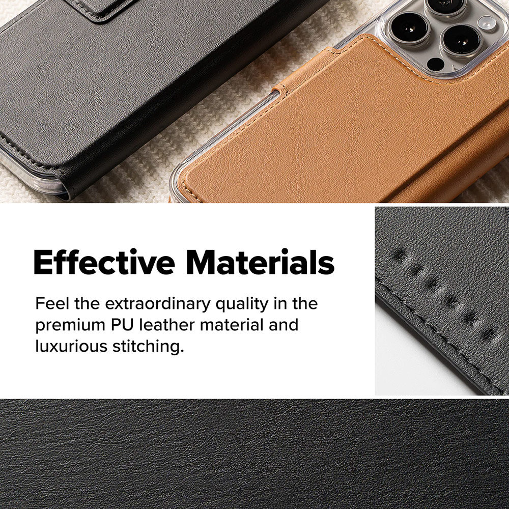 Picture of Apple iPhone 15 Plus 6.7 | Ringke Folio Wallet Magnetic Flip Cover Card Holder for iPhone 16 Pro Max iPhone 16 Plus (Black)