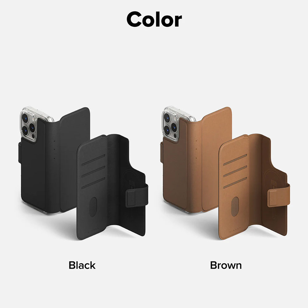 Picture of Apple iPhone 15 Plus 6.7 | Ringke Folio Wallet Magnetic Flip Cover Card Holder for iPhone 16 Pro Max iPhone 16 Plus (Black)