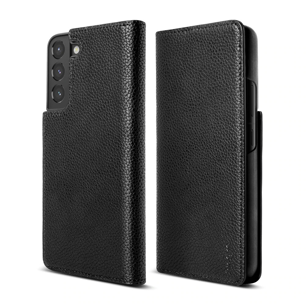 Picture of Samsung Galaxy S22 Plus 6.6 Case | Ringke Folio Signature Standard Vegan Leather Flip Card Case for Samsung Galaxy S22 Plus 6.6 (Matte Black)
