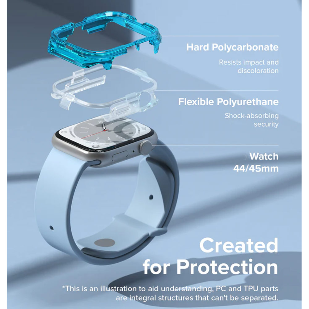 Picture of Apple Watch 44mm Case | Ringke Slim Perfect Fit Case for Apple Watch Series 4 5 6 SE 7 8 44mm 45mm (White)