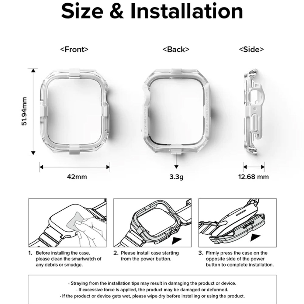 Picture of Apple Watch 44mm Case | Ringke Slim Perfect Fit Case for Apple Watch Series 4 5 6 SE 7 8 44mm 45mm (White)