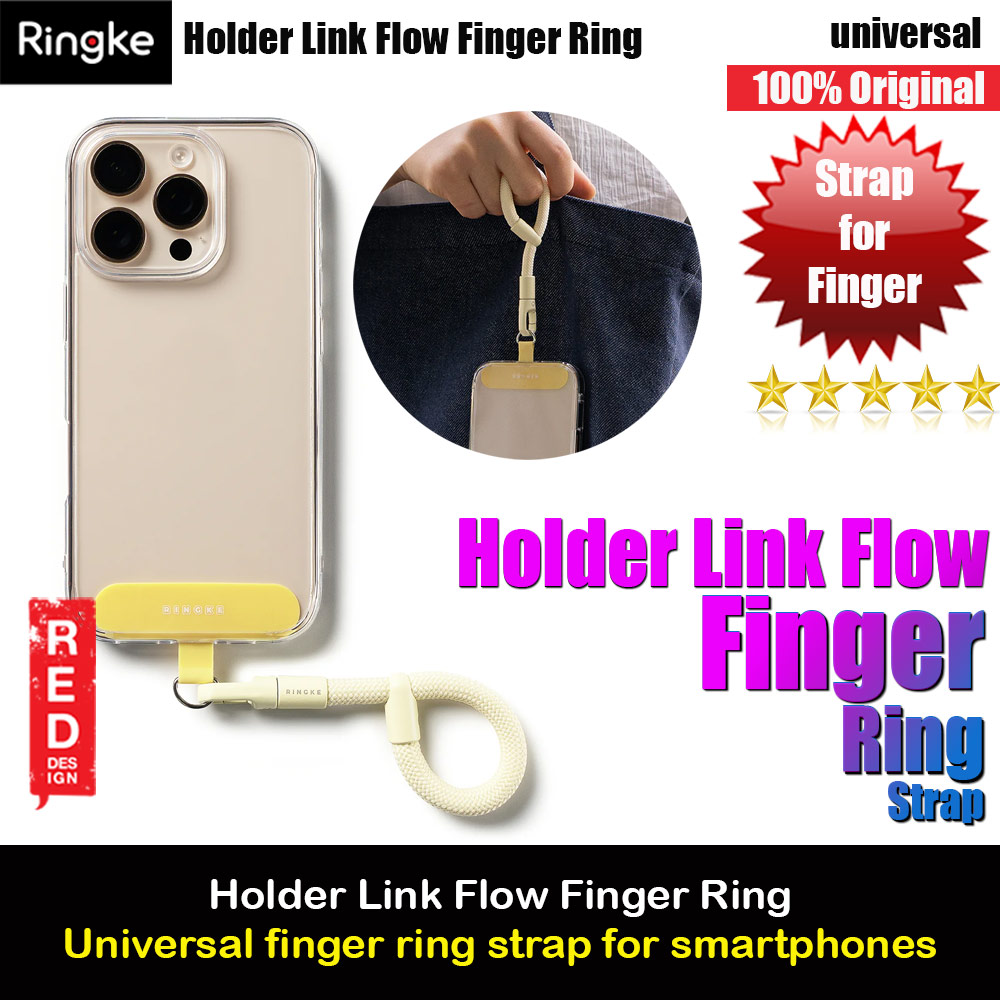 Picture of Ringke Holder Link Flow Finger Ring Strap Phone Strap for closed-bottom phone case (Butter Yellow) Red Design- Red Design Cases, Red Design Covers, iPad Cases and a wide selection of Red Design Accessories in Malaysia, Sabah, Sarawak and Singapore 