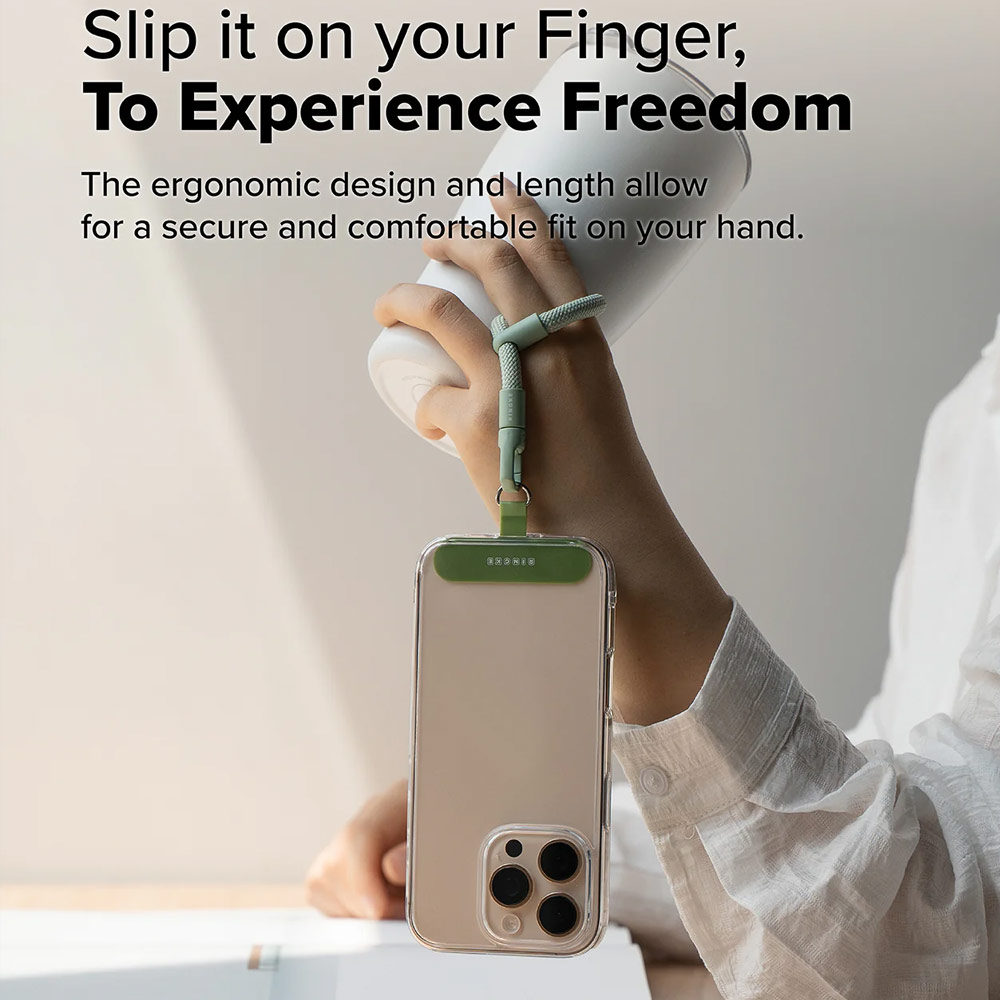 Picture of Ringke Holder Link Flow Finger Ring Strap Phone Strap for closed-bottom phone case (Mute Mint)