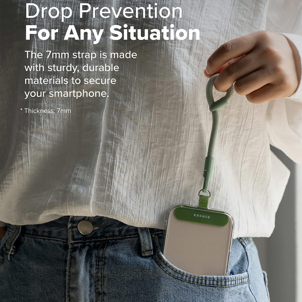 Picture of Ringke Holder Link Flow Finger Ring Strap Phone Strap for closed-bottom phone case (Mute Mint)