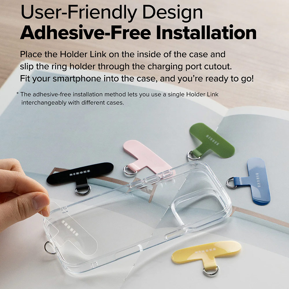 Picture of Ringke Holder Link Flow Finger Ring Strap Phone Strap for closed-bottom phone case (Mute Mint)