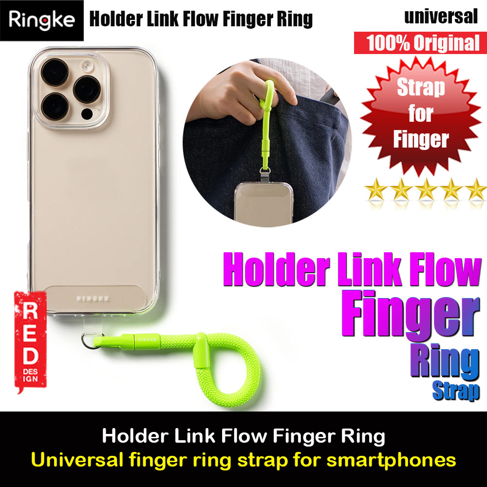Picture of Ringke Holder Link Flow Finger Ring Strap Phone Strap for closed-bottom phone case (Neon Green) Red Design- Red Design Cases, Red Design Covers, iPad Cases and a wide selection of Red Design Accessories in Malaysia, Sabah, Sarawak and Singapore 