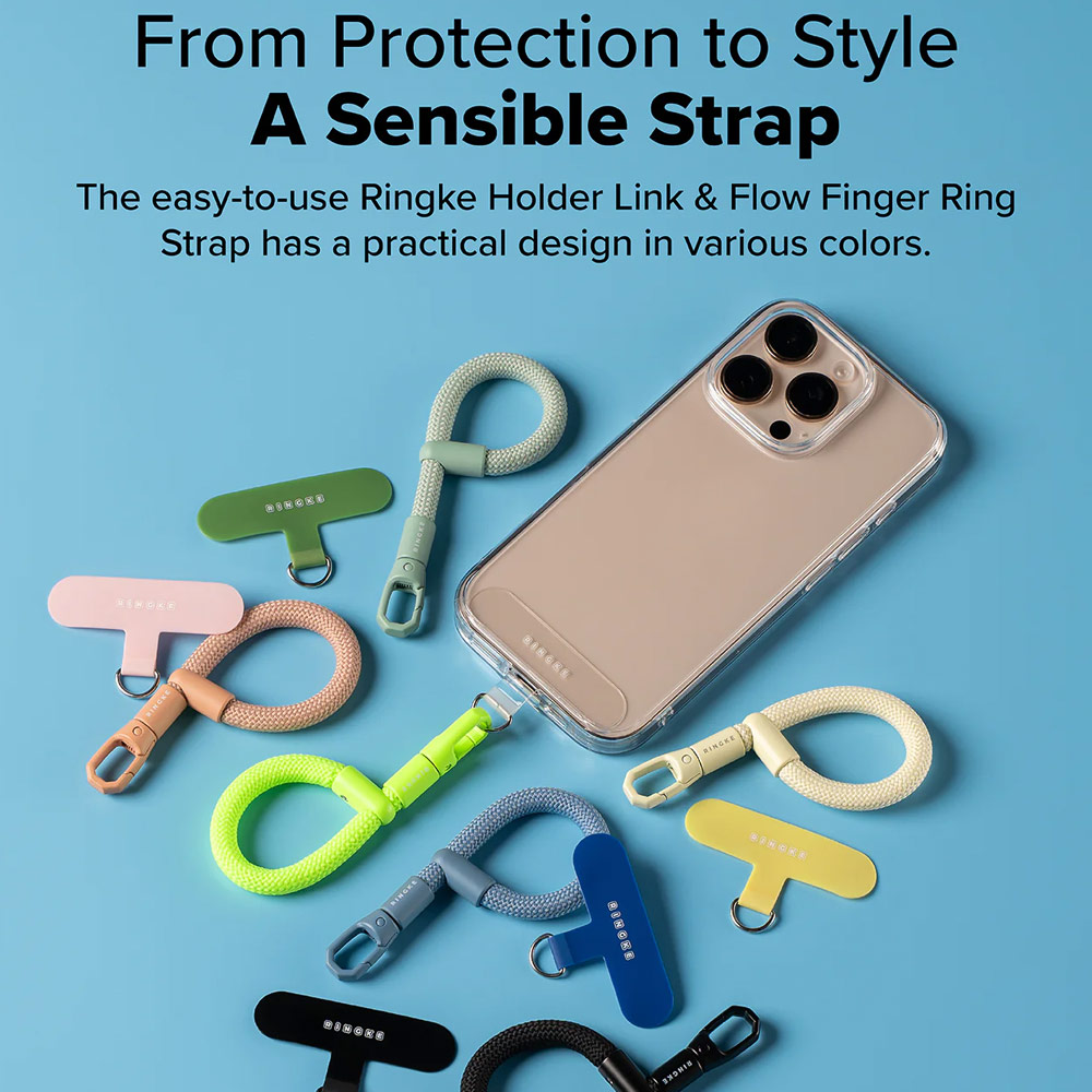 Picture of Ringke Holder Link Flow Finger Ring Strap Phone Strap for closed-bottom phone case (Neon Green)