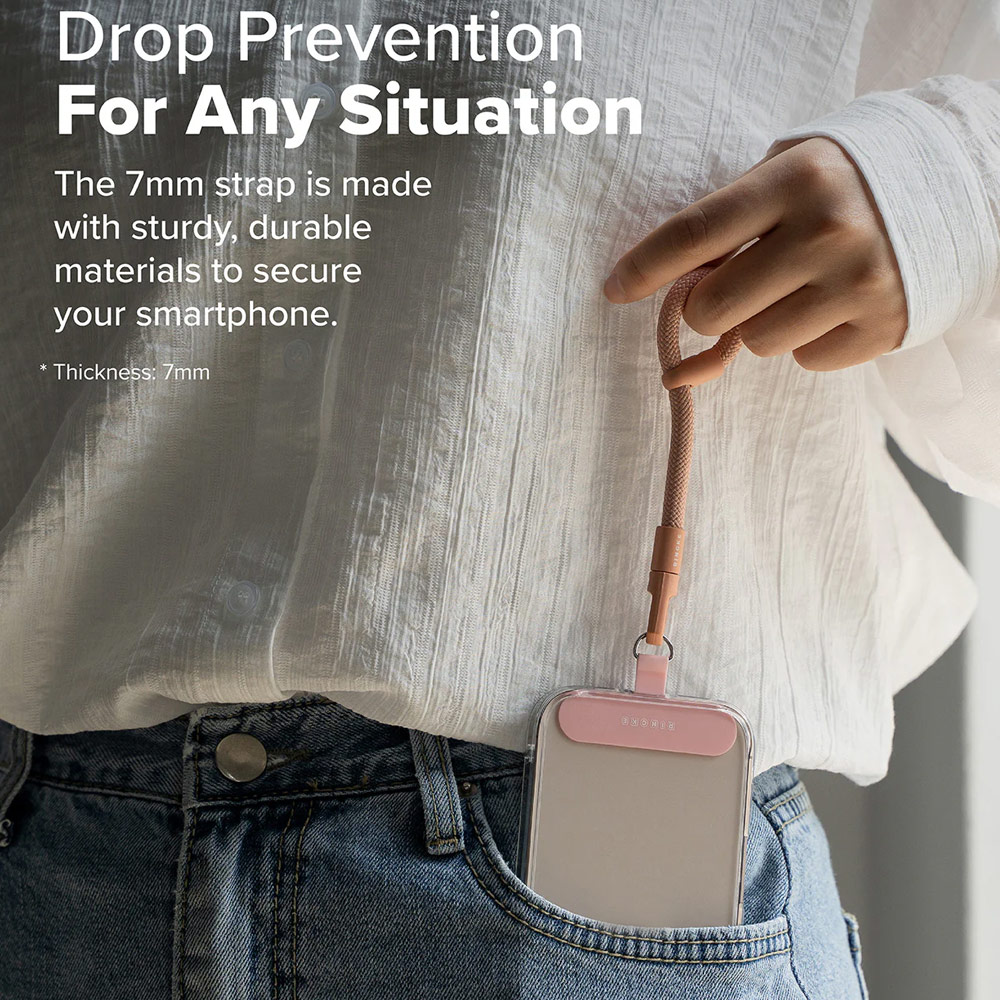 Picture of Ringke Holder Link Flow Finger Ring Strap Phone Strap for closed-bottom phone case (Orange Pink)