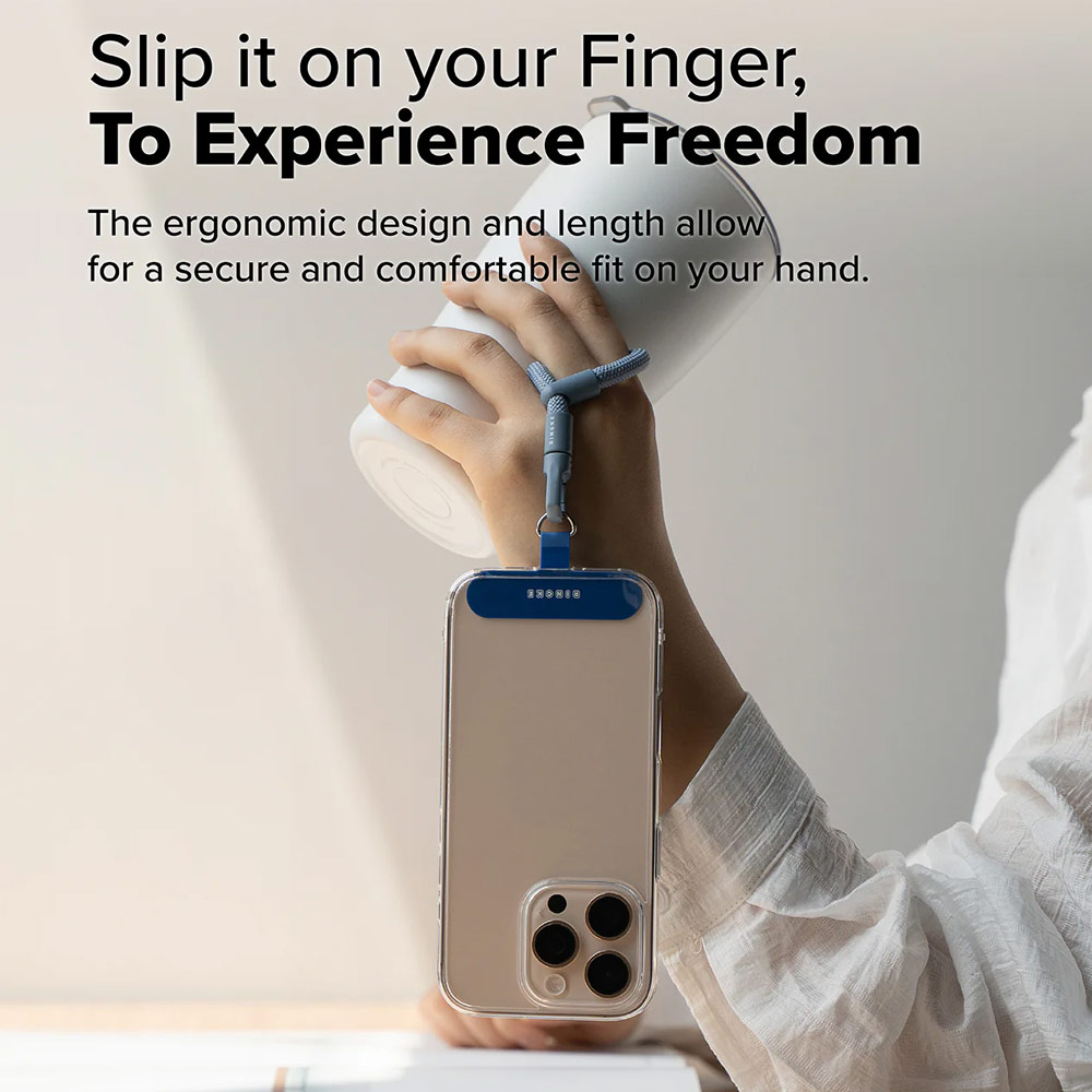 Picture of Ringke Holder Link Flow Finger Ring Strap Phone Strap for closed-bottom phone case (Urban Blue)