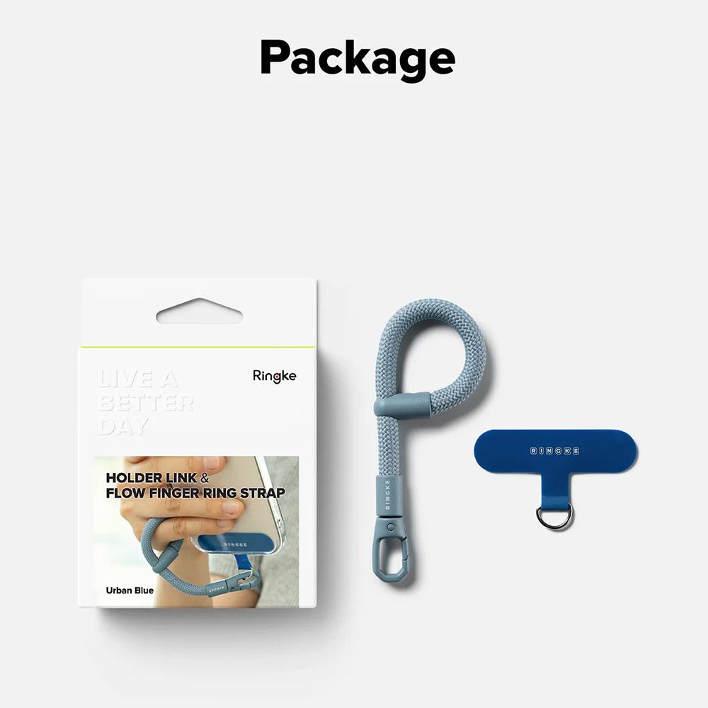 Picture of Ringke Holder Link Flow Finger Ring Strap Phone Strap for closed-bottom phone case (Urban Blue)