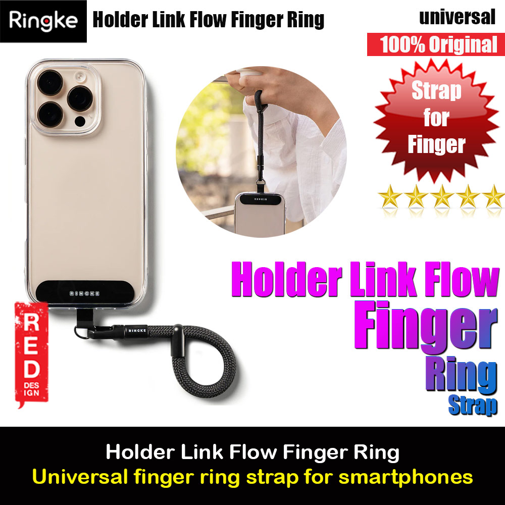 Picture of Ringke Holder Link Flow Finger Ring Strap Phone Strap for closed-bottom phone case (Calm Black) Red Design- Red Design Cases, Red Design Covers, iPad Cases and a wide selection of Red Design Accessories in Malaysia, Sabah, Sarawak and Singapore 