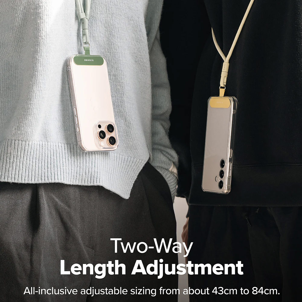 Picture of Ringke Holder Link and Flow Shoulder Strap Y-Type Easy Strap Crossbody Lanyard Shoulder Holder Card Link Adjustable Phone Strap for closed-bottom phone case (Butter Yellow)